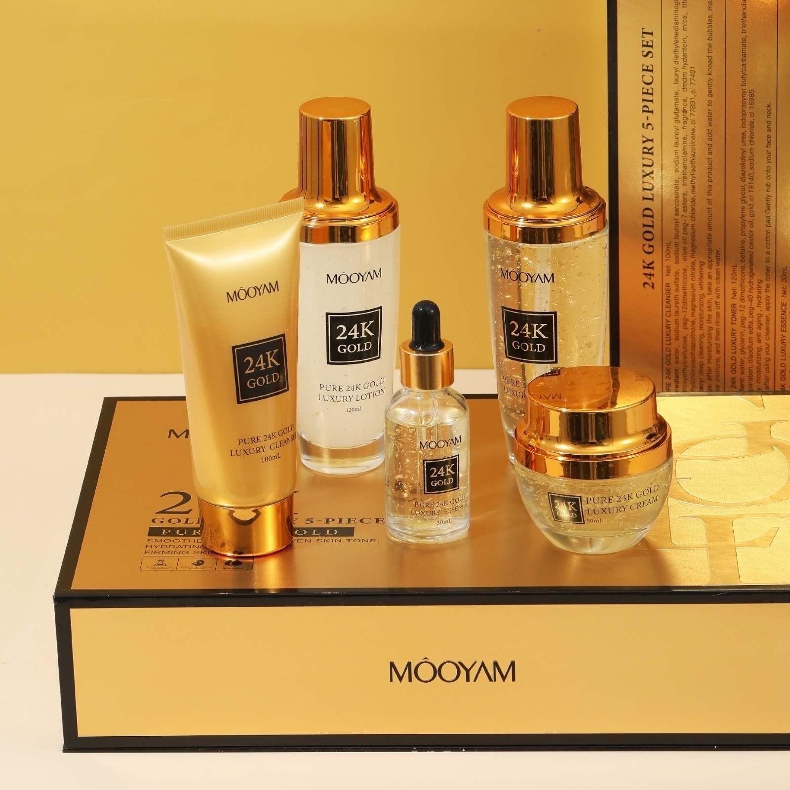 Luxury Skincare Moisturizer - Ensemble hydratant de luxe en or